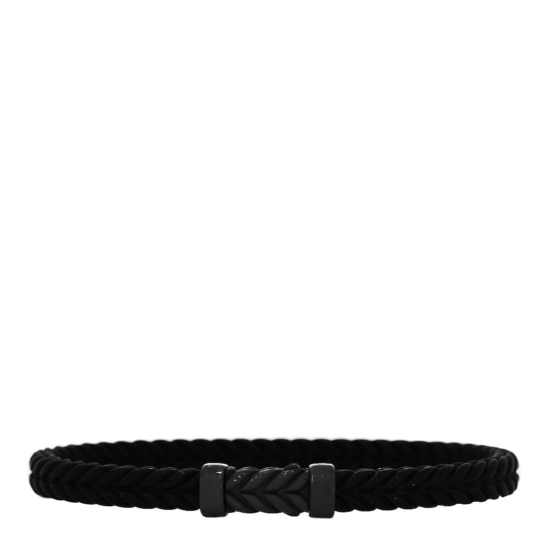 David Yurman Titanium Rubber 6mm Chevron Bracelet Black