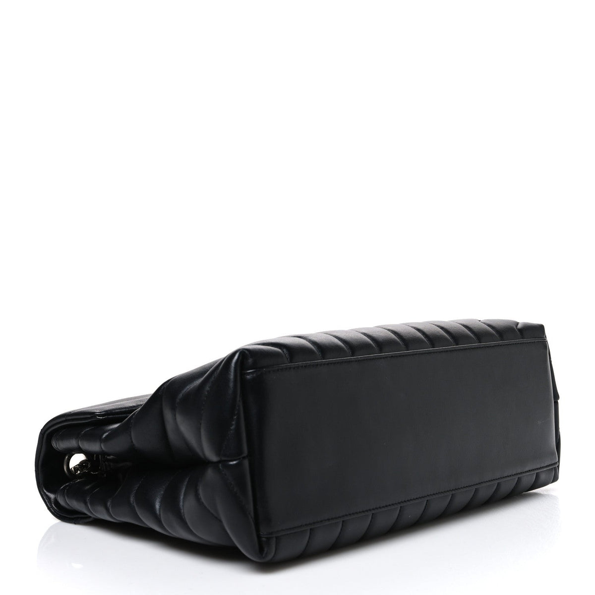 Saint Laurent Calfskin Y Quilted Monogram Medium Loulou Chain Satchel Black