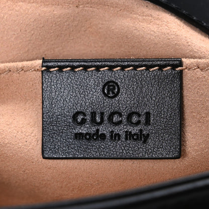 Gucci Calfskin Matelasse Mini GG Marmont Shoulder Bag Black 1817680