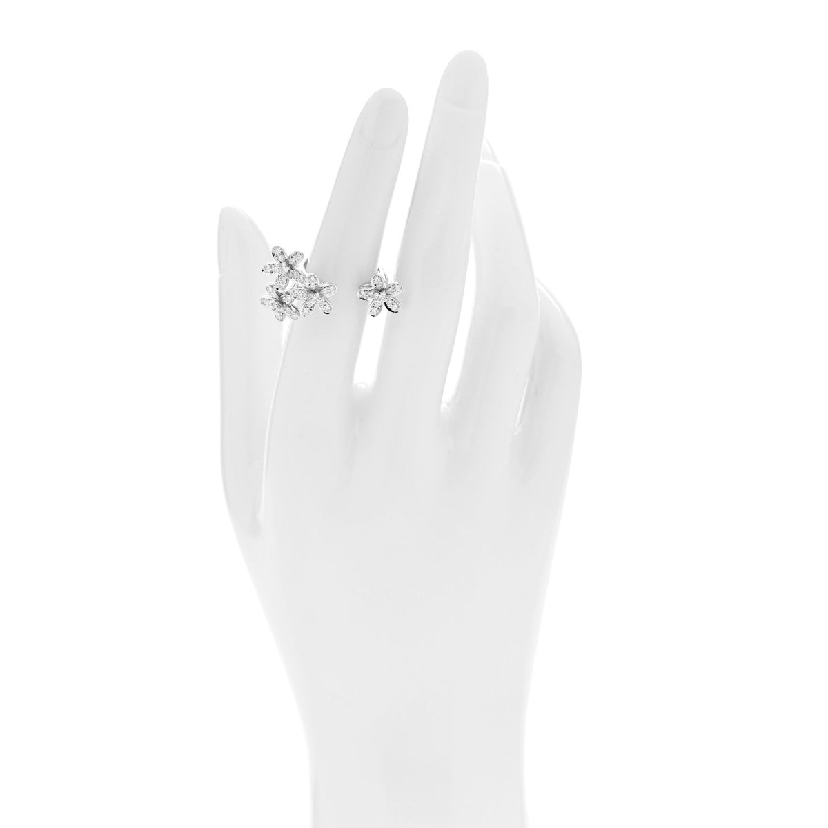 Van Cleef & Arpels 18K White Gold Diamond Socrate Ring 50 5.25