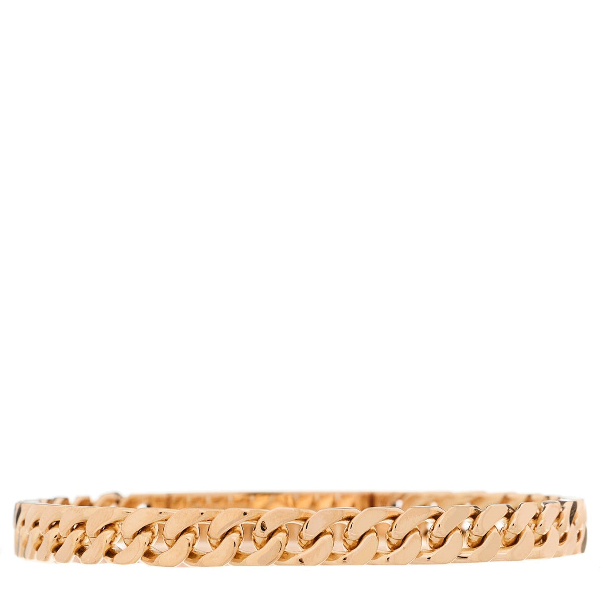 Hermes 18K Rose Gold Diamond PM Kelly Gourmette Bracelet XL