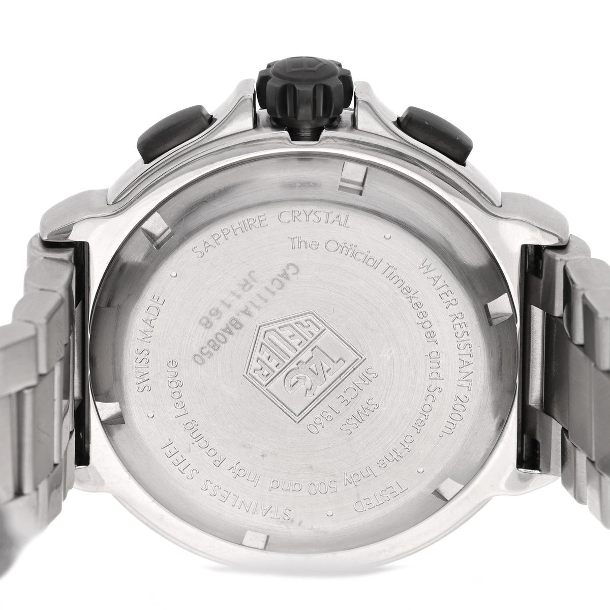 Tag Heuer Stainless Steel 41mm Formula 1 Indy 500 Watch Black CAC111A