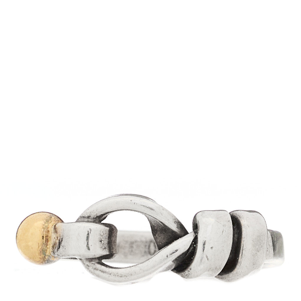 Tiffany Sterling Silver 18K Yellow Gold Hook Ring 53 6.25