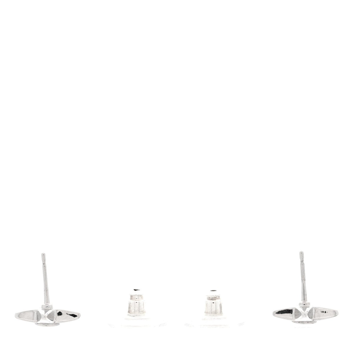 Chanel Metal CC Star Earrings Silver