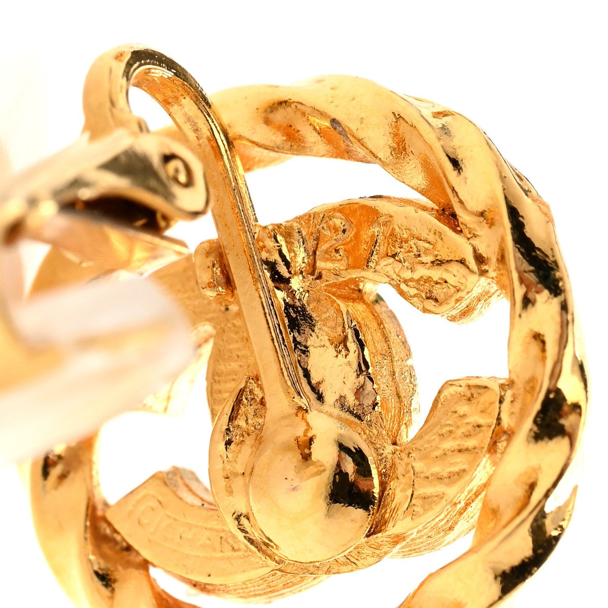 Chanel Crystal CC Round Clip On Earrings Gold
