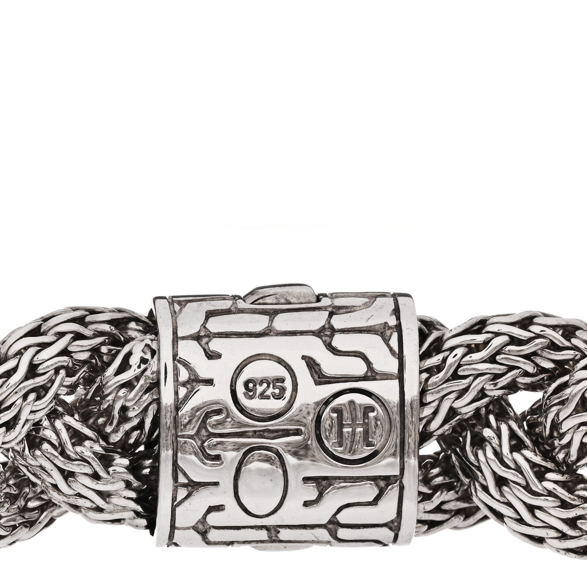 John Hardy Sterling Silver 14mm Braided Classic Chain Bracelet 16.5cm