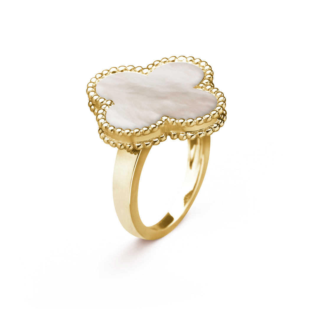 18K Gold Mother-of-Pearl VCA Magic Alhambra Ring
