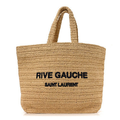 Saint Laurent Raffia Rive Gauche Tote Natural