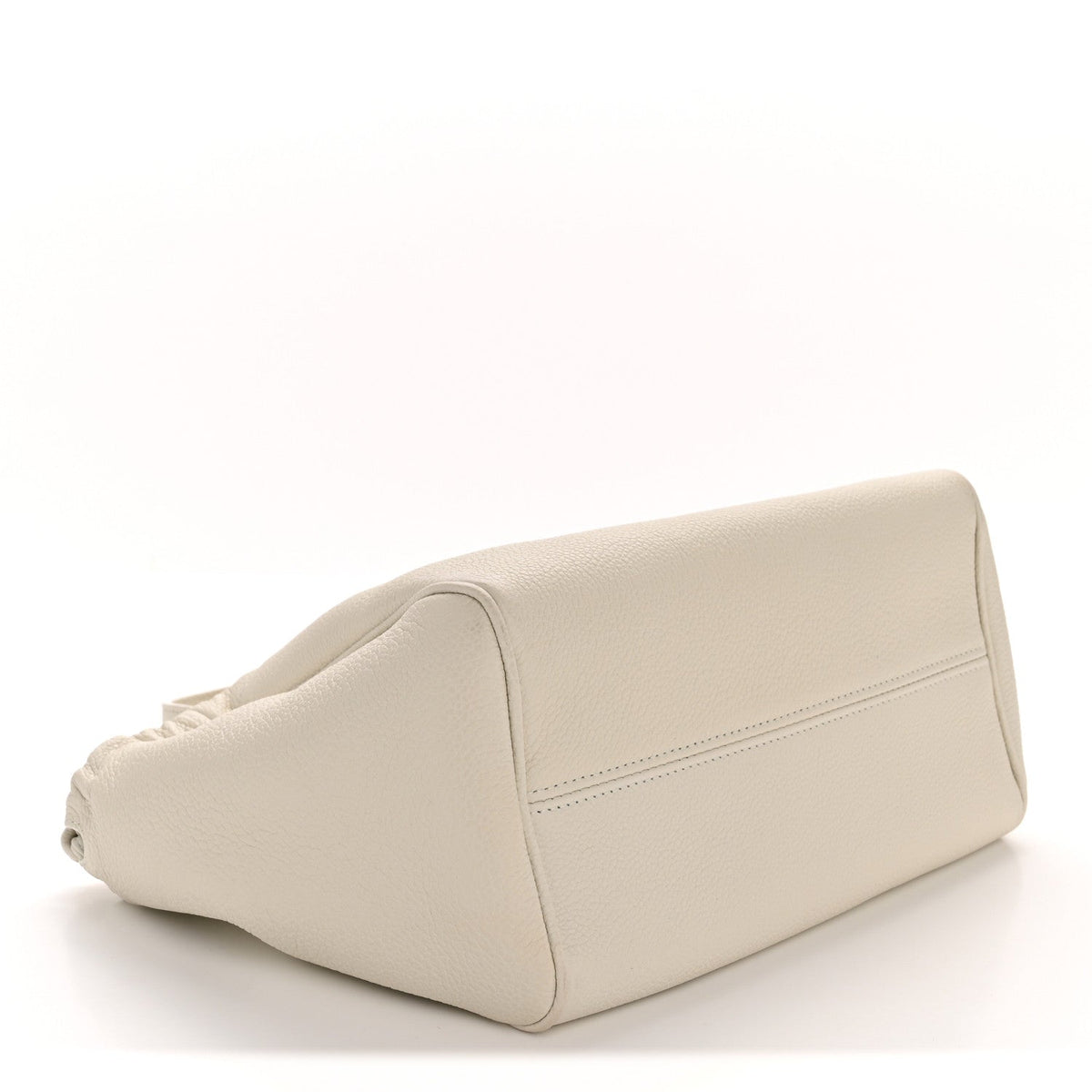 Celine Calfskin Cuir Small Triomphe Cabas Drawstring White