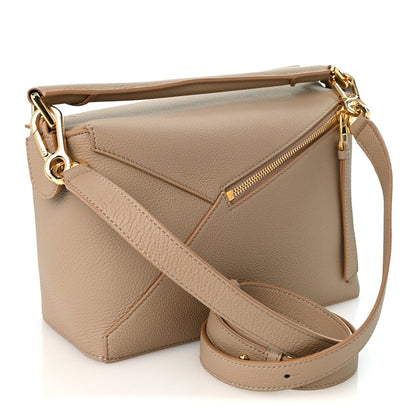 Loewe Grained Calfskin Small Puzzle Edge Bag Sand