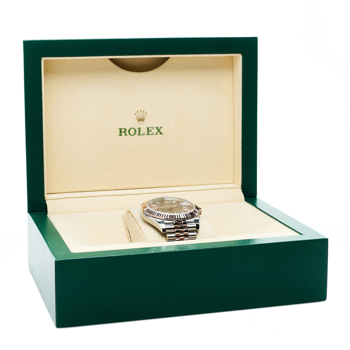 Rolex Stainless Steel 18K Everose Gold 41mm Datejust Watch Chocolate 126331