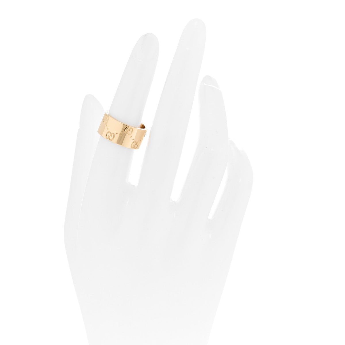 Gucci 18K Yellow Gold 9mm Icon Band Ring 46 3.75