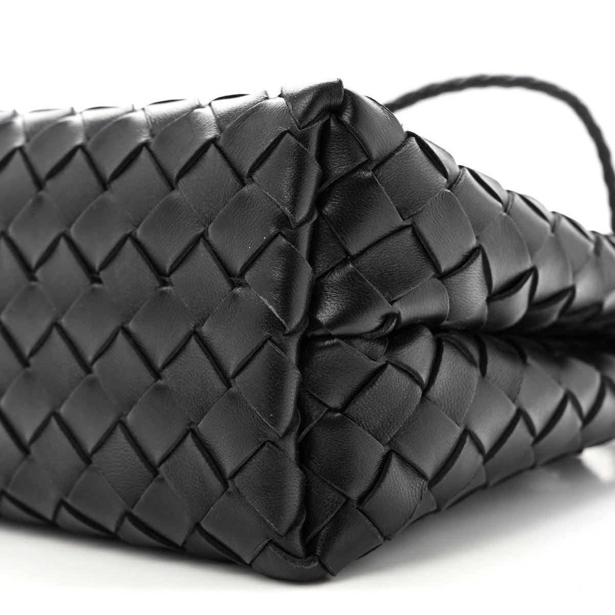 Bottega Veneta Nappa Intrecciato Small Andiamo Shoulder Bag Black