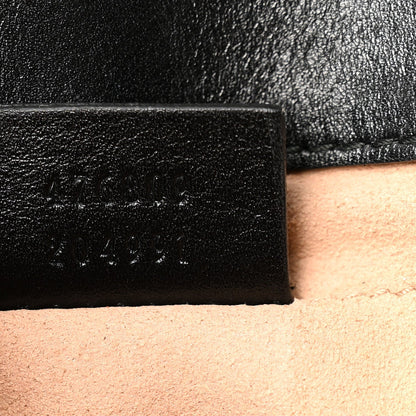 Gucci Calfskin Matelasse Pearly GG Marmont Chain Belt Bag Black