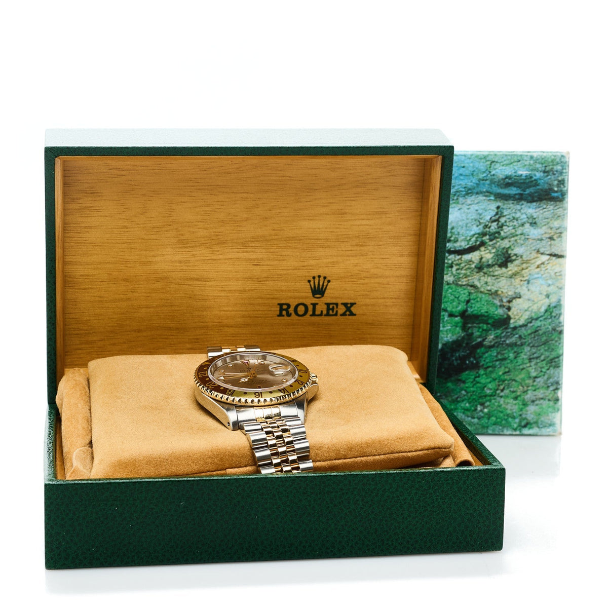 Rolex Stainless Steel 18K Yellow Gold 40mm GMT-Master II Watch Root Beer 16713