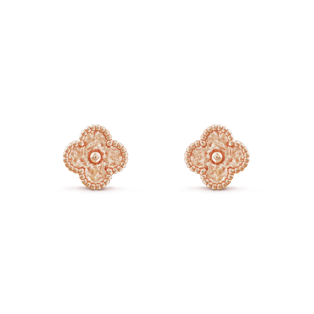18K Rose Gold VCA Sweet Alhambra Earrings