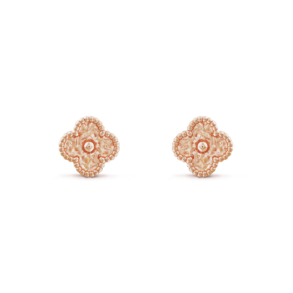 18K Rose Gold VCA Sweet Alhambra Earrings