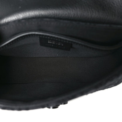 Dior Oblique Jacquard Grained Calfskin Mini Saddle Messenger Bag Black