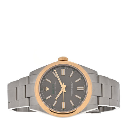 Rolex Stainless Steel 18K Yellow Gold 41mm Oyster Perpetual Watch Slate 134303
