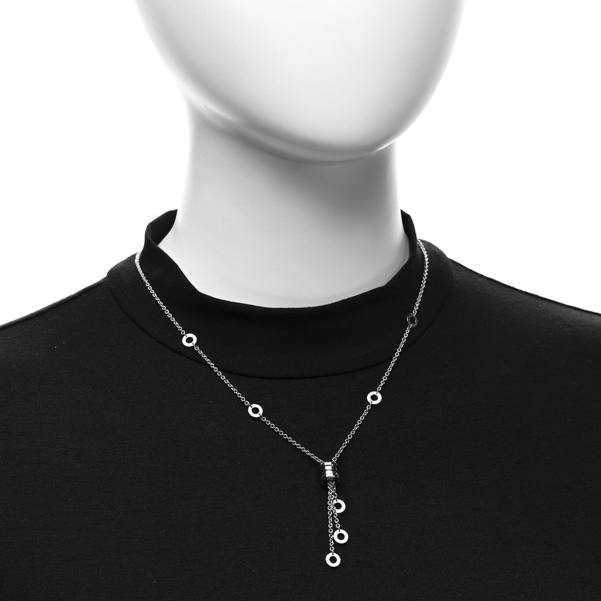 Bulgari 18K White Gold B.Zero1 Drop Necklace