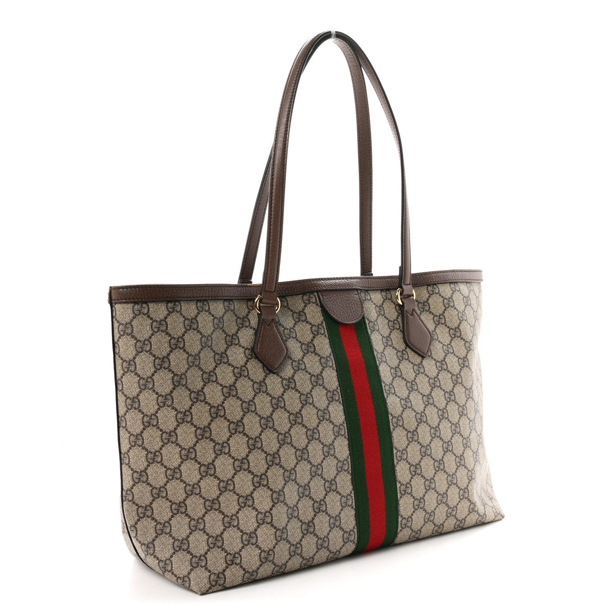 Gucci GG Supreme Monogram Medium Ophidia Shopping Tote Brown