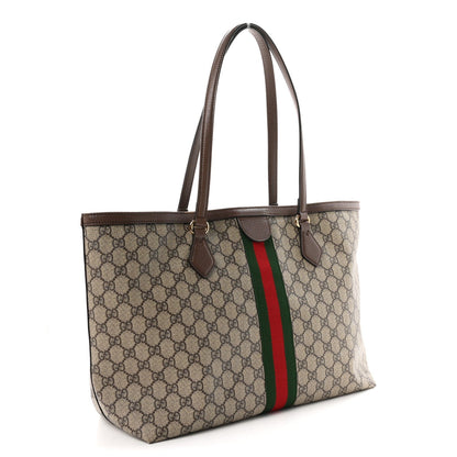 Gucci GG Supreme Monogram Medium Ophidia Shopping Tote Brown