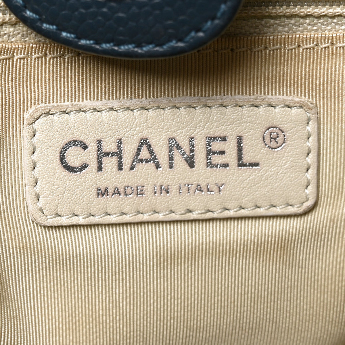 Chanel Caviar Quilted Petit Shopping Tote PST Blue