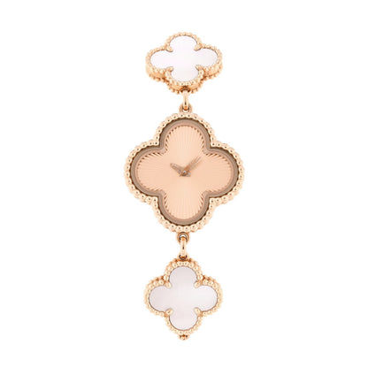 Van Cleef & Arpels 18K Rose Gold Mother of Pearl 23mm Alhambra Watch Pink