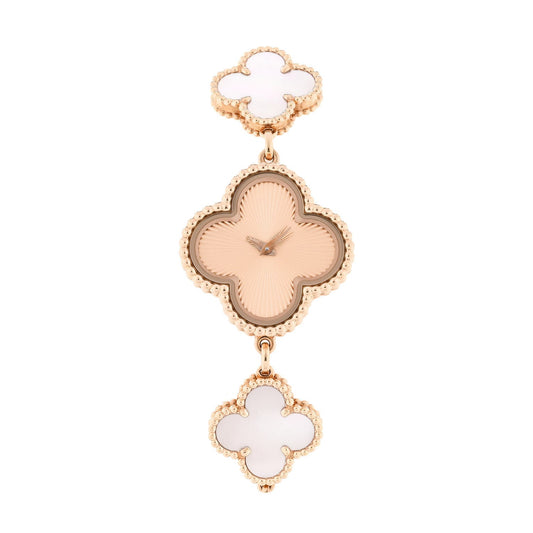 Van Cleef & Arpels 18K Rose Gold Mother of Pearl 23mm Alhambra Watch Pink