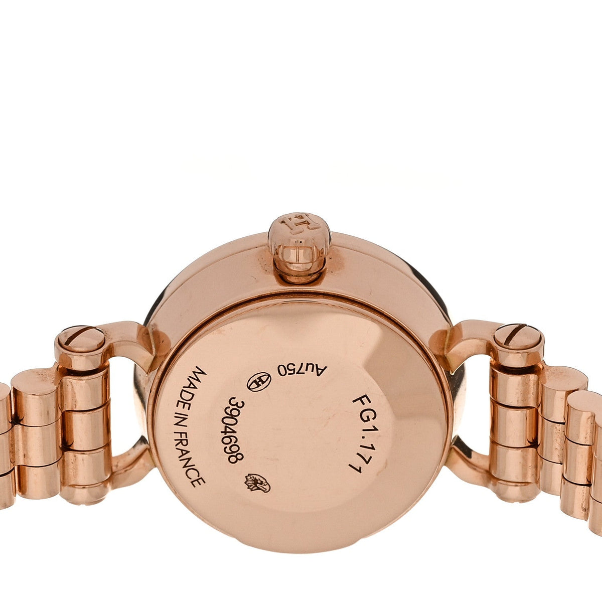 Hermes 18K Rose Gold Diamond 16mm Faubourg Quartz Watch