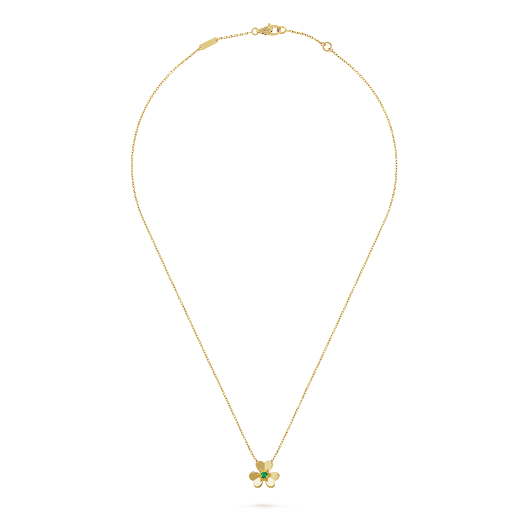 18K Yellow Gold Emerald VCA Frivole Mini Pendant