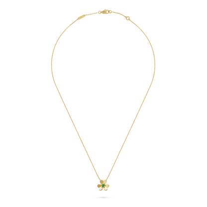 18K Yellow Gold Emerald VCA Frivole Mini Pendant