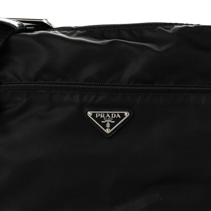 Prada Re-Nylon Vela Saffiano Pocket Double Zip Shoulder Bag Black