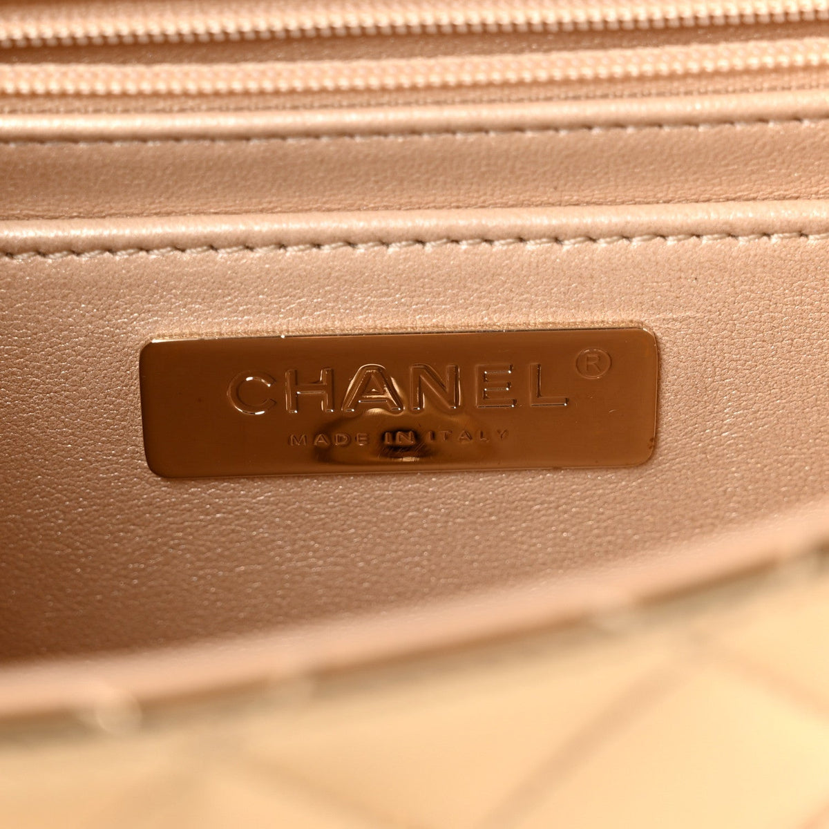Chanel Mirror Calfskin Medium Hollywood Boulevard Flap Bag Light Gold