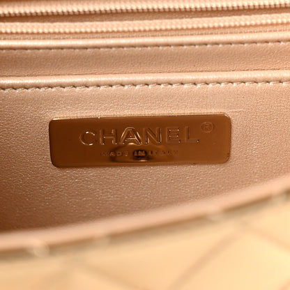 Chanel Mirror Calfskin Medium Hollywood Boulevard Flap Bag Light Gold