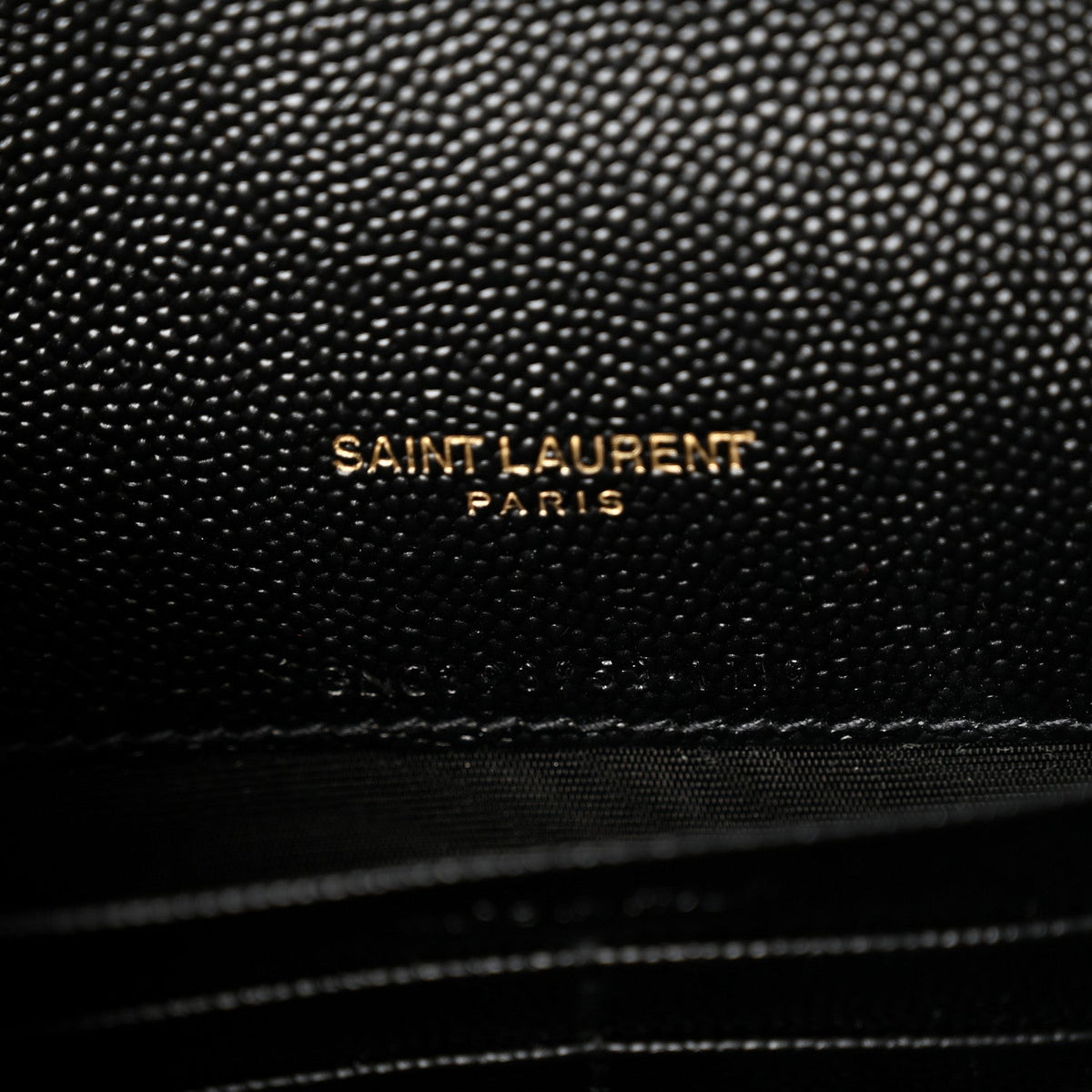 Saint Laurent Grain De Poudre Matelasse Monogram Chain Wallet Black
