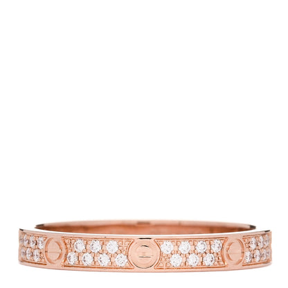 Cartier 18K Pink Gold Diamond 2.6mm LOVE Wedding Band Ring 50 5.25