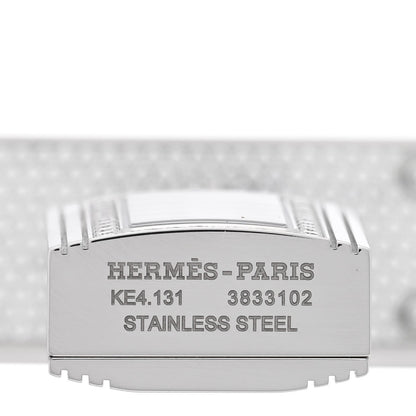 Hermes Stainless Steel Diamond 16mm Kelly Quartz Watch White 1921188