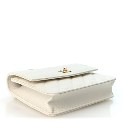 Chanel Caviar Quilted Top Handle Mini 25 Backpack White