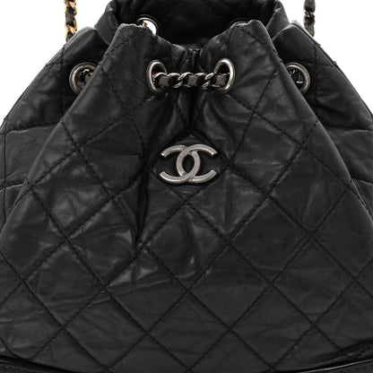 Chanel Aged Calfskin Quilted Small Gabrielle Backpack Black