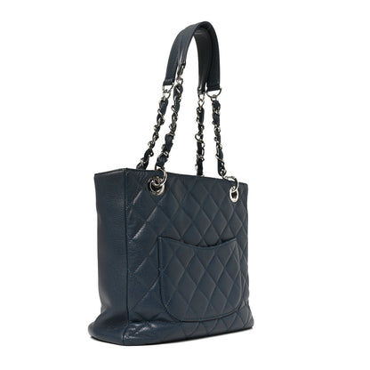 Chanel Caviar Quilted Petit Shopping Tote PST Blue