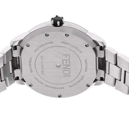 Fendi Stainless Steel Mother of Pearl Topaz Spinel 38mm Ishine Watch Black