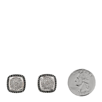 David Yurman Sterling Silver Black Diamond 11mm Pavé Albion Earrings