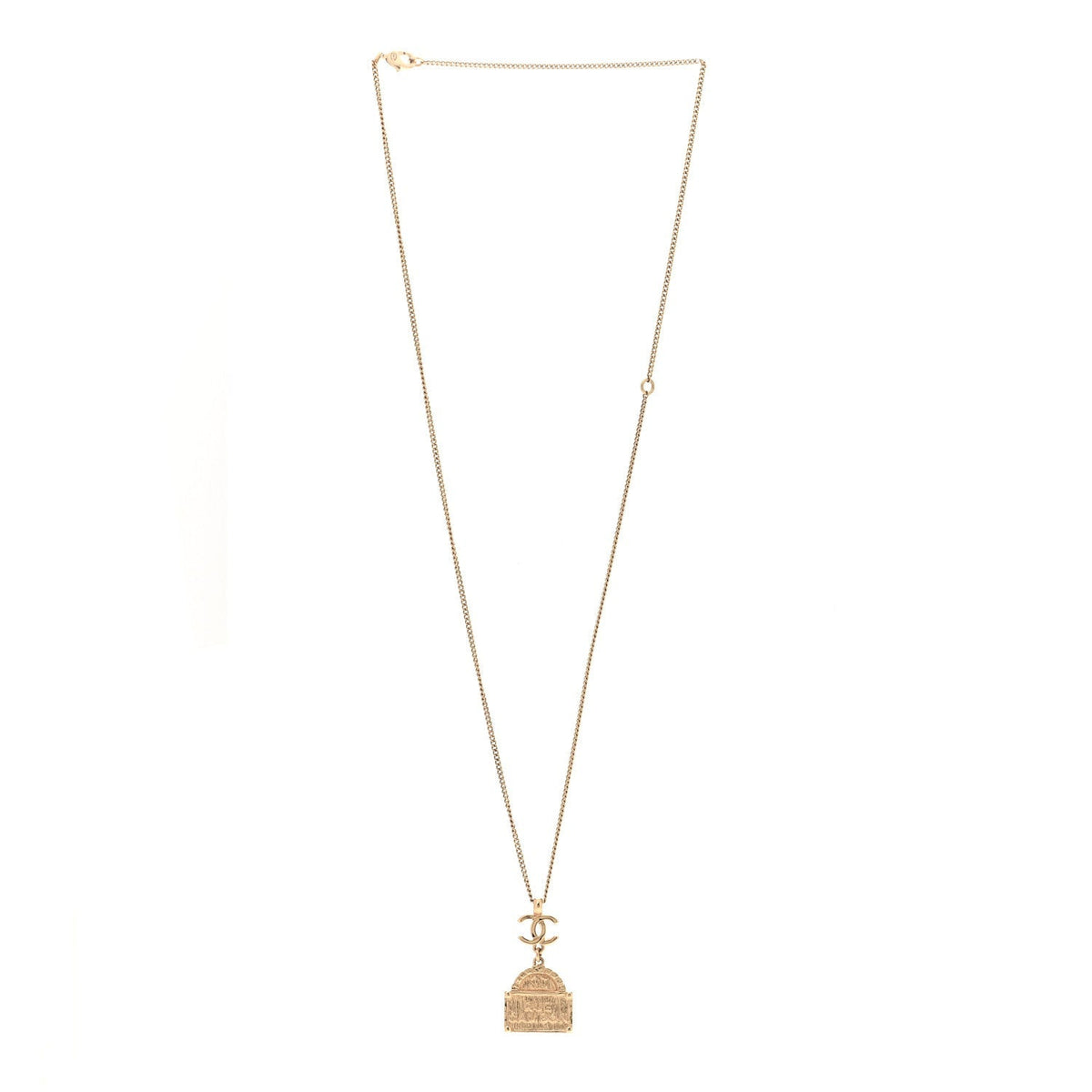 Chanel Metal CC Rue Cambon Necklace Gold