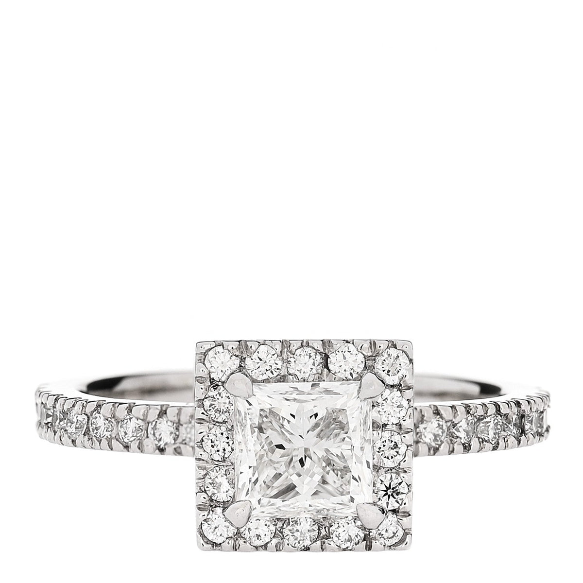 Parker & West 18K White Gold Diamond 0.96ctw Princess Cut Engagement Ring 52 6