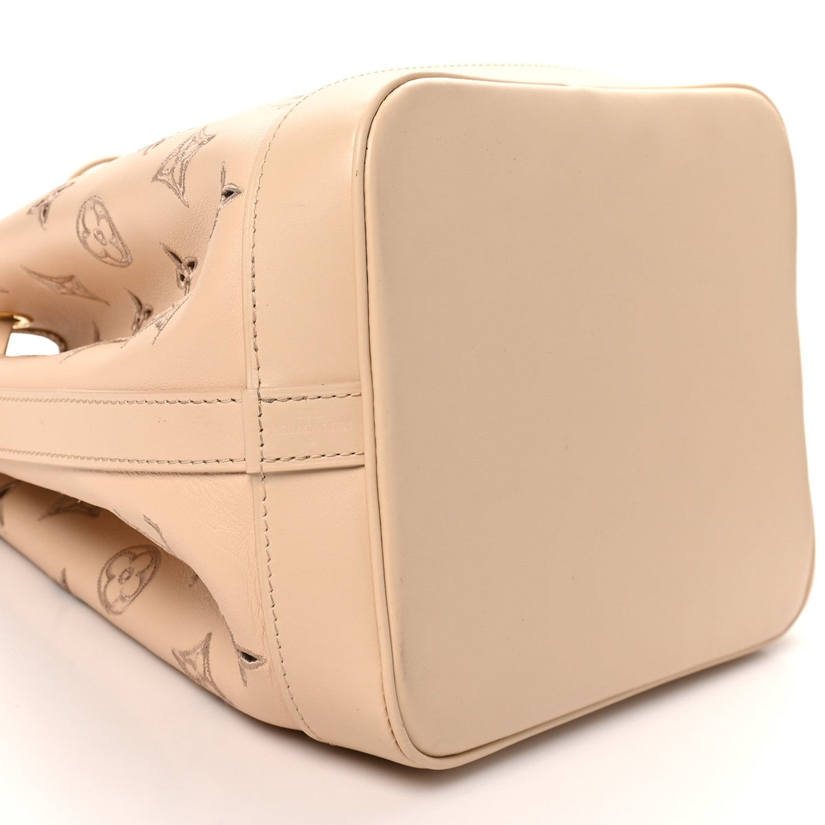 Louis Vuitton Calfskin Monogram Cutout Petit Noe Neutral