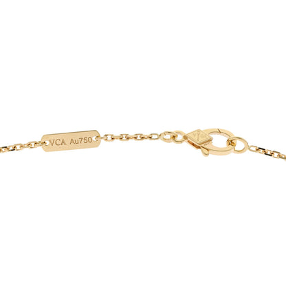 Van Cleef & Arpels 18K Yellow Gold Black Onyx Vintage Alhambra Pendant Necklace