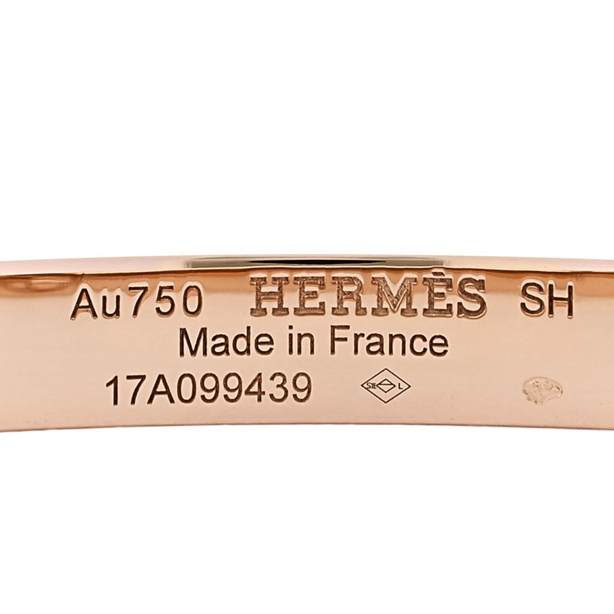 Hermes 18K Rose Gold Diamond Collier De Chien Bracelet PM SH