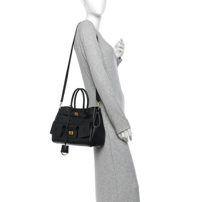 Balenciaga Smooth Calfskin Small Bel Air Carry All Bag Black