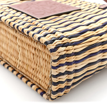 Loewe Raffia Square Small Basket Bag Natural Black Pecan 1920943